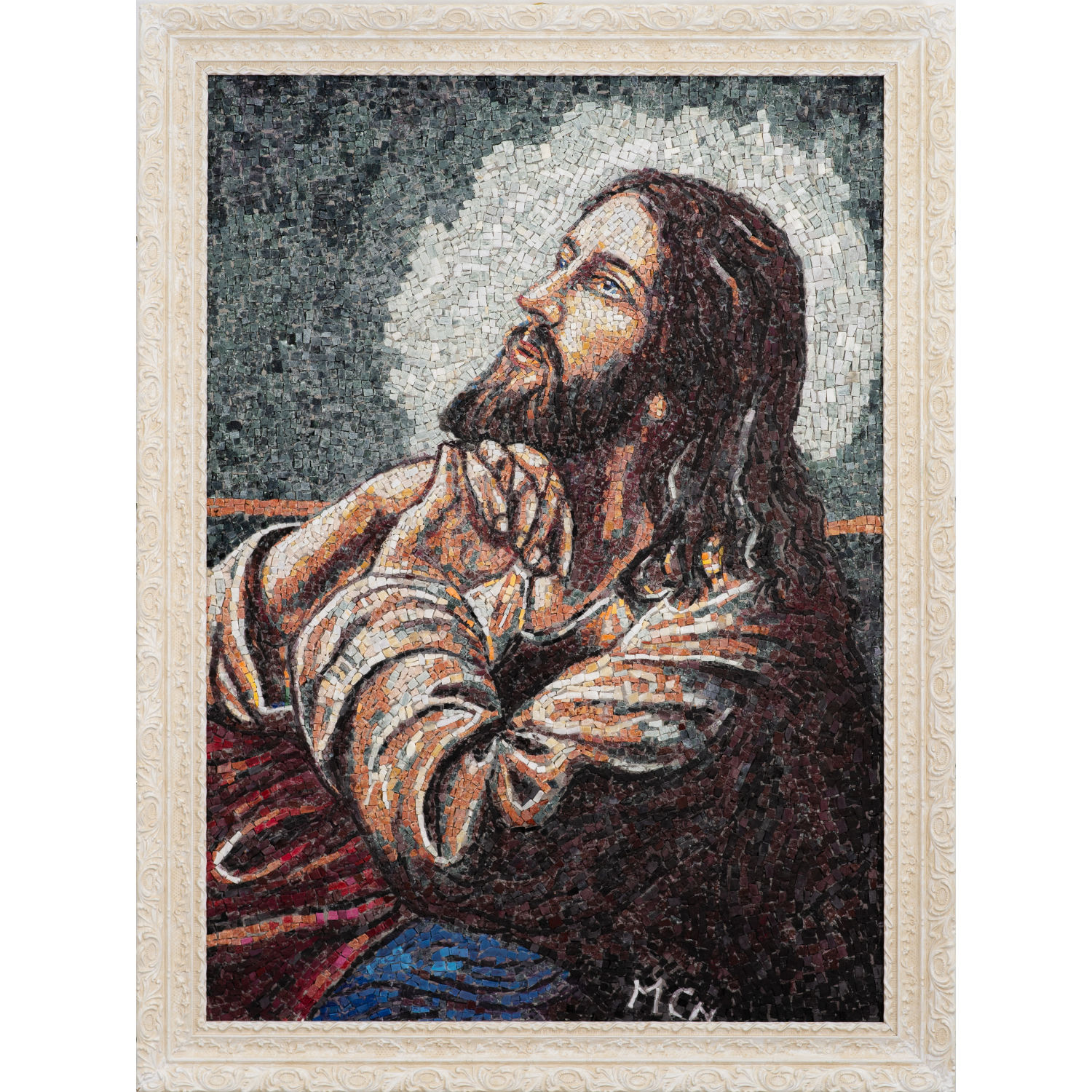 Jesus in devotion mosaic - Mosaic Art Gallery Rome